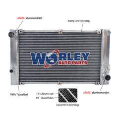 1Wolrey Aluminum Radiator Fits Porsche 944 NON-TURBO 1983-1988 / Porsche 924 1987-1988