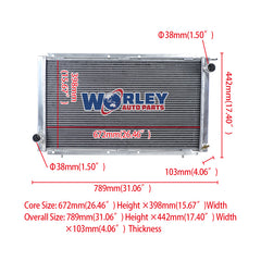 1Wolrey Aluminum Radiator Fits SUBARU IMPREZA CLASSIC GC8 WRX STI 1995-2001 1996 1997 1998 MT