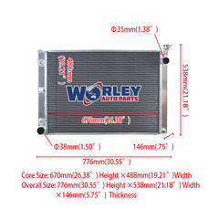 1Wolrey Aluminum Radiator Fits TOYOTA ALPHARD 3.0L V6 MNH10 MNH15 2002-4/2005 2003 2004