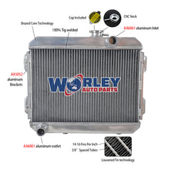 1Wolrey Aluminum Radiator Fits TOYOTA COROLLA KE30 KE38 KE55 KE70 1974-1985 1984 1983 1982 1981 1980 1979 1978AT