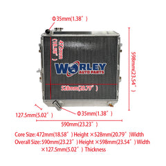1Wolrey Aluminum Radiator Fits TOYOTA HILUX SURF 2.8D LN106 LN107 3L Diesel 1988-1997 1989 1990 1991 1992 1993
