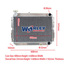 1Wolrey Aluminum Radiator Fits TOYOTA LAND CRUISER 60 Series HJ60 HJ61 HJ62 Manual