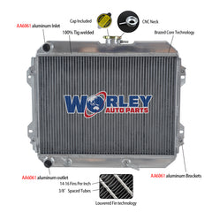 1Wolrey Aluminum Radiator Fits Toyota Corona ST141 2.0L 1983-1987 1984 1985 1986 AT