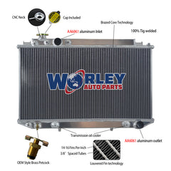 1Wolrey Aluminum Radiator Fits Toyota Cressida MX83 1989-1993 Aluminum 1990 1991 1992 AT