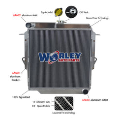 1Wolrey Aluminum Radiator Fits Toyota Landcruiser 70 Series FJ73/FJ75 Petrol 1985-1993 Manual