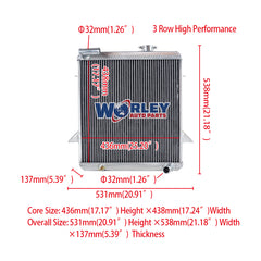 1Wolrey Aluminum Radiator Fits Triumph TR6 TR 6 2.5L 1975-1976 75 76 M/T