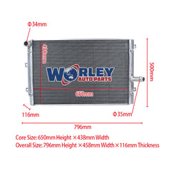 1Wolrey Aluminum Radiator Fits VOLKSWAGEN GOLF GTI MK5 2.0T BPY 2006-2009 2007 2008 MT