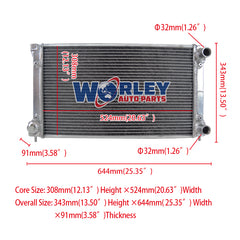 1Wolrey Aluminum Radiator Fits VW GOLF MK1 MK2 MK I II GTI/SCIROCCO 1.6 1.8 8V 16V MT