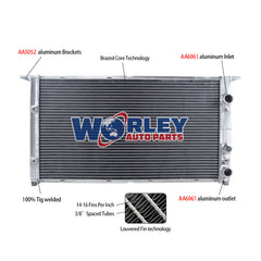 1Wolrey Aluminum Radiator Fits Volkswagen VW Golf MK3 GTI VR6 1994-1998 1995 1996 1997 MT