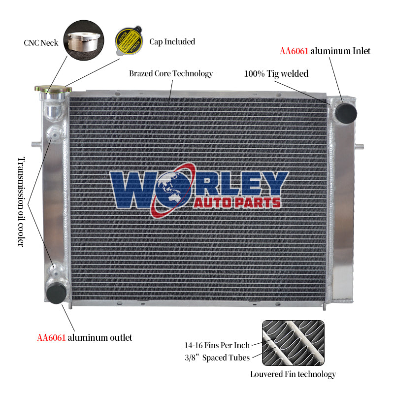 1Wolrey Aluminum Radiator Fits Holden V8 Commodore VG VL VN VP VR VS