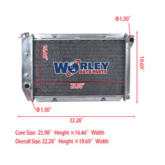 1Wolrey Aluminum Radiator for 1971-1973 FORD MUSTANG COUGAR / 69-71 TORINO FORD CARS