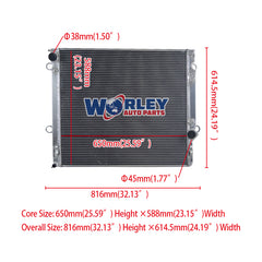1Wolrey Aluminum Radiator for 2002-2009 Landcruiser Prado KDJ120R KZJ120R 2003 2004 2005 2006 2007 2008