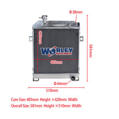 1Wolrey Aluminum Radiator for JAGUAR MK2 2.4 3.4 3.8 manual 1955-1970 1956 1957 1958 1959 1960