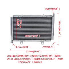 1Worley Aluminum Radiator Aluminum Radiator For CAN-AM CANAM Maverick Commander MAX 1000/800 R 2011-2021 2012 2013 2014 2015 2016 2017 2018 2019 2020