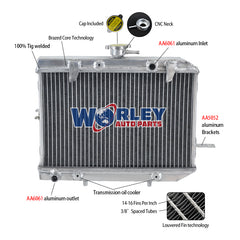 1Worley Aluminum Radiator FOR Honda ATV Rincon 650/680 TRX650F TRX680F 2003-2017 2004 2005 2006 2007 2008