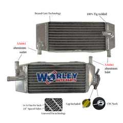 1Worley Aluminum Radiator FOR Yamaha YZ250F 2001-2005 /WR250F 2001-2006 2002 2003