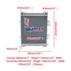 1Worley Aluminum Radiator For 2002-2005 Polaris Sportsman 600 700 Twin 2003 2004