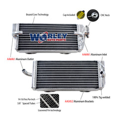 1Worley Aluminum Radiator For GAS GAS EC450/SM450/FSE450/FSR450 2002-2004 02 03 04