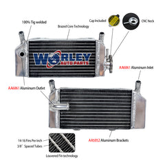 1Worley Aluminum Radiator For HONDA CRF 250 R X CRF250R 2004-2009/CRF250X 2004-2016 2005 2006 2007 2008