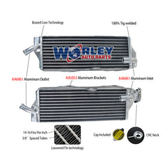 1Worley Aluminum Radiator For HUSQVARNA SMR450 2003-2011/SMR510 2005 2006 2007 2008 2009 2010