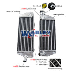 1Worley Aluminum Radiator For HUSQVARNA WR/CR 360/240/250/125/260 1990 1991 1992 1993 1994