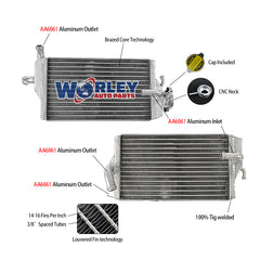 1Worley Aluminum Radiator For Honda CR125 CR125R 2 STROKE 00 01 2000 2001