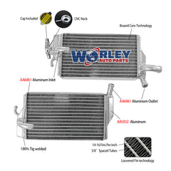 1Worley Aluminum Radiator For Honda CR250 CR250R CR 250R 02 03 04 2002 2003 2004