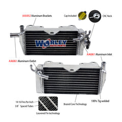 1Worley Aluminum Radiator For Honda CR 125 R CR125R 2-STROKE 1989 89