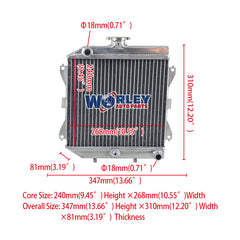 1Worley Aluminum Radiator For Honda TRX 420/500 Rancher 420 2007-2014; Foreman 500 2012