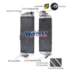 1Worley Aluminum Radiator For Husqvarna TC/TE/SM/SMR/WXC/WXE/WMX 410/570/610 1990-2008