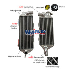 1Worley Aluminum Radiator For KAWASAKI KX250 KX 250 1988 1989 88 89