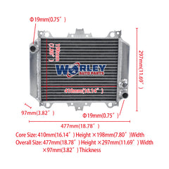 1Worley Aluminum Radiator For KAWASAKI NINJA EX500R EX 500 1987 1988 1989 1990 1991 1992 1993