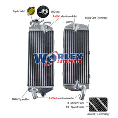 1Worley Aluminum Radiator For KTM 250/400/520/530/540 EXC/MXC/SX/SXS/EXC-G Racing 2001-2002