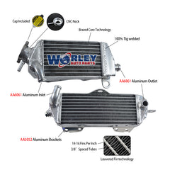 1Worley Aluminum Radiator For Kawasaki KDX200 KDX 200 E1-E6 1989-1994 1990 1991