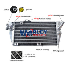 1Worley Aluminum Radiator For Kawasaki KLR650 KLR 650 1987-2007 1988 1989 1990 1991 1992 1993 1994 1995 1996