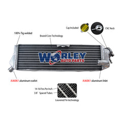 1Worley Aluminum Radiator For Kawasaki KX125 KX 125 1984 1985 1986