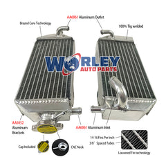 1Worley Aluminum Radiator For Suzuki RM125 01 02 03 04 05 06 07 08 2001-2008 2002 2003 2004 2005 2006 2007