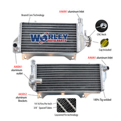 1Worley Aluminum Radiator For Suzuki RMZ450 RM-Z450 2018-2024 2023 2022 2021 2020 2019
