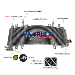 1Worley Aluminum Radiator For Suzuki TL1000R TL-R TL 1000 R 1998-2003 with Cap 1999 2000 2001 2002