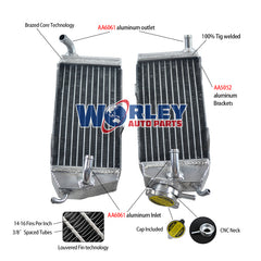 1Worley Aluminum Radiator For Yamaha YZ250 YZ 250 YZ250K 84 85 1984 1985 2-stroke