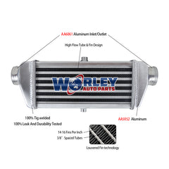 2Wolrey 280 x 130 x 50 mm Front Mount Aluminum turbo Intercooler 56mm 2.2" Inlet/Outlet