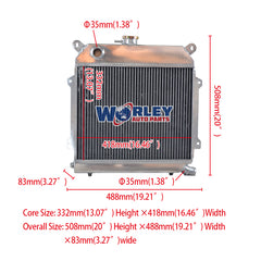 2Wolrey Aluminum Radiator Fits BMW E21 320I Sedan M10 M/T 1977-1983 1978 1979 1980 1981 1982