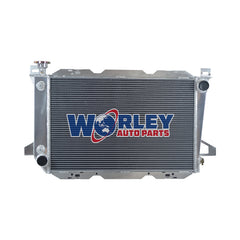 2Wolrey Aluminum Radiator Fits Ford F100 F150 F250 F350 Bronco V8 Auto 1983-1997 1984 1985 1986
