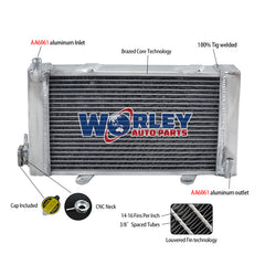 2Wolrey Aluminum Radiator Fits Go Kart go-kart karting 17.6" x 9" x 2.1"