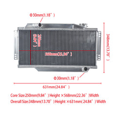 2Wolrey Aluminum Radiator Fits TRIUMPH SPITFIRE MARK III/IV/1500 1964-1978
