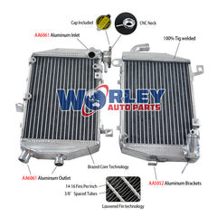2Worley Aluminum Radiator For Honda VTR 1000 SP-1 SC45 SP-2 RVT 1000 R RC51 2002-2006 2003 2004 2005