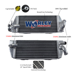 2Worley Aluminum Radiator For KTM 250/300/360 EGS/EXC/MXC/SX 1995 1996 1997