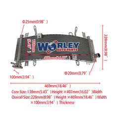2Worley Aluminum Radiator For Suzuki TL1000R TL-R TL 1000 R 1998-2003 with Cap 1999 2000 2001 2002