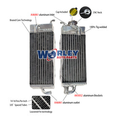2Worley Aluminum Radiator For Yamaha YZ250 YZ125 93 94 95 1993 1994 1995