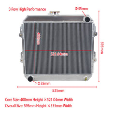 2Worley Aluminum Radiator With Fan Shroud Kit Fits 88-97 TOYOTA Petrol HILUX RN85 YN85 1.8L/2.0L/2.2L/2.4L Petrol